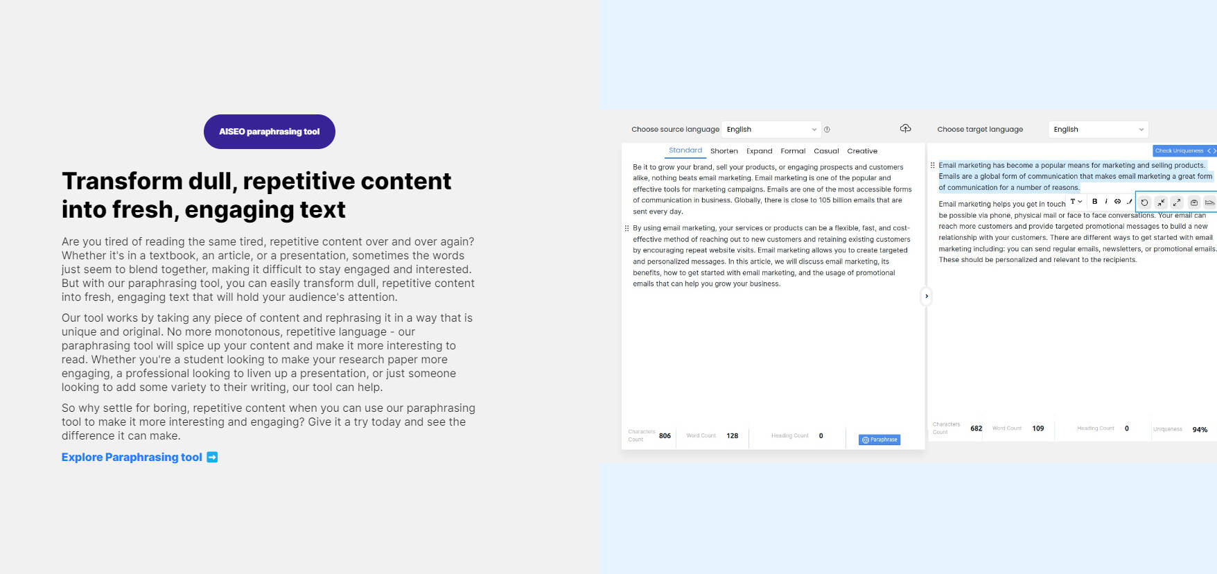 Intelligent paraphraser gallery image
