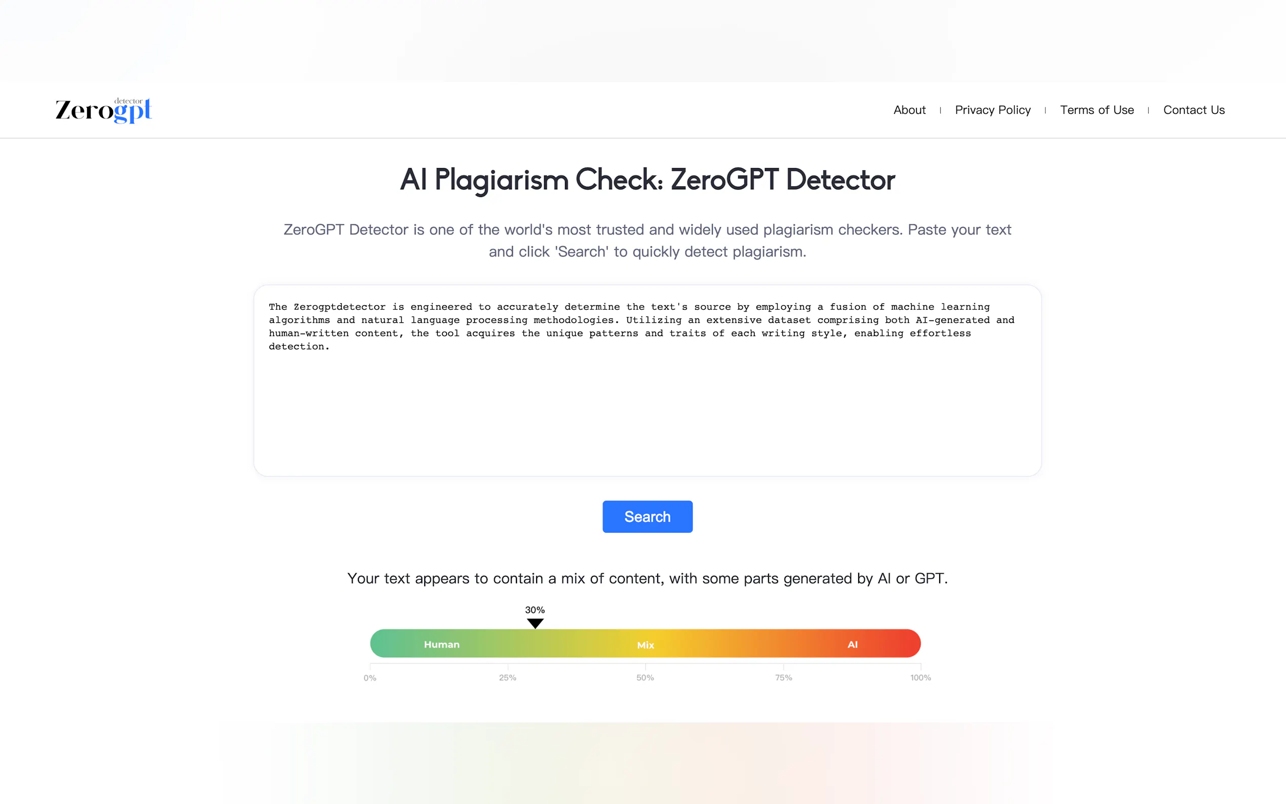 ZeroGPT Detector gallery image