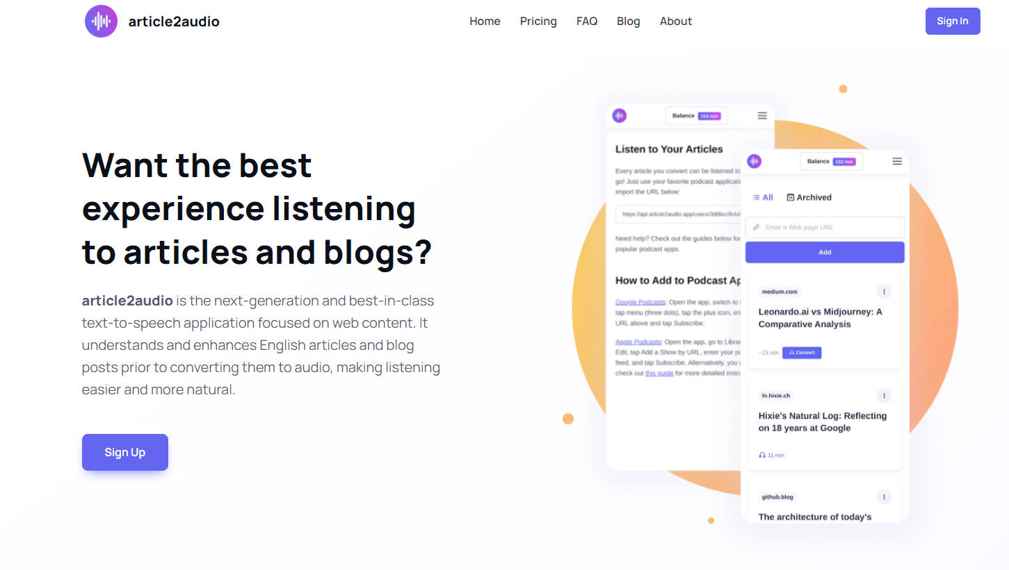 Article2audio gallery image