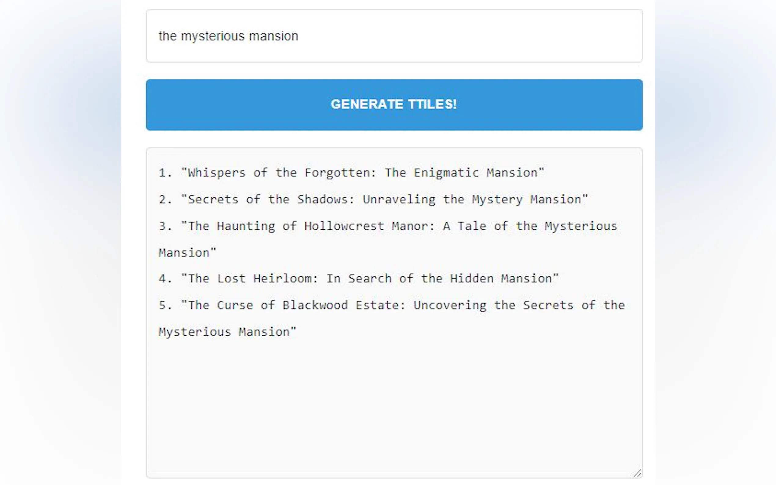 Story Titles Generator gallery image