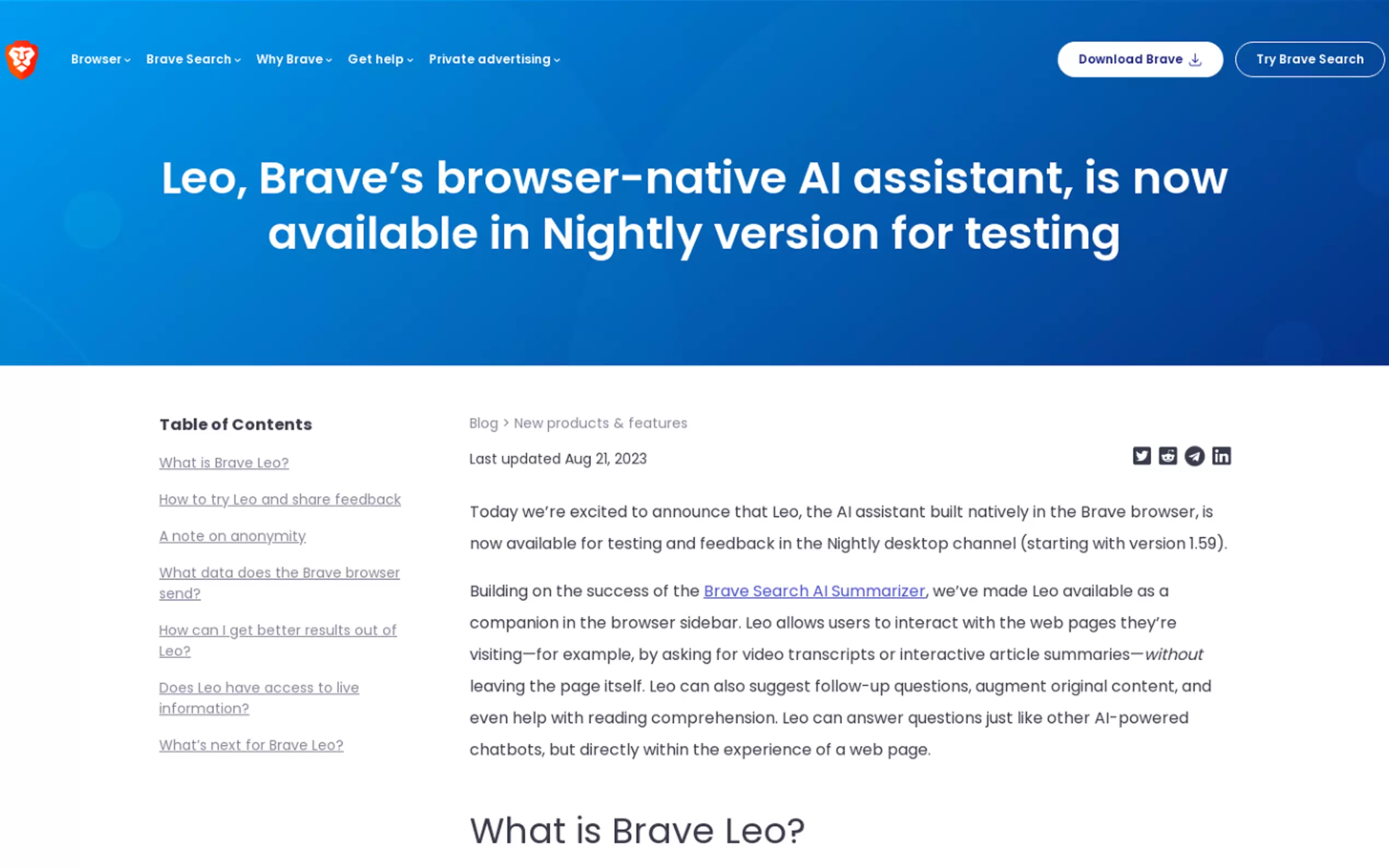 Brave Leo AI gallery image