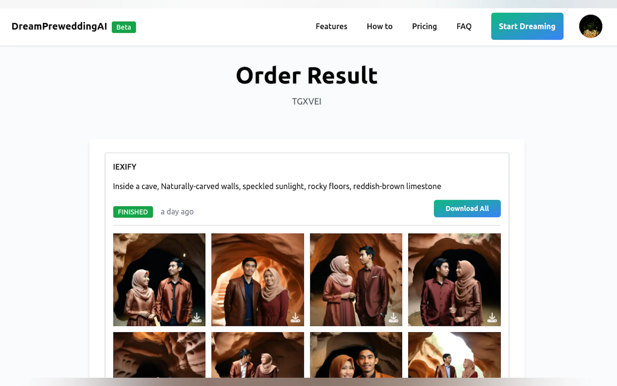 Dream Prewedding AI gallery image