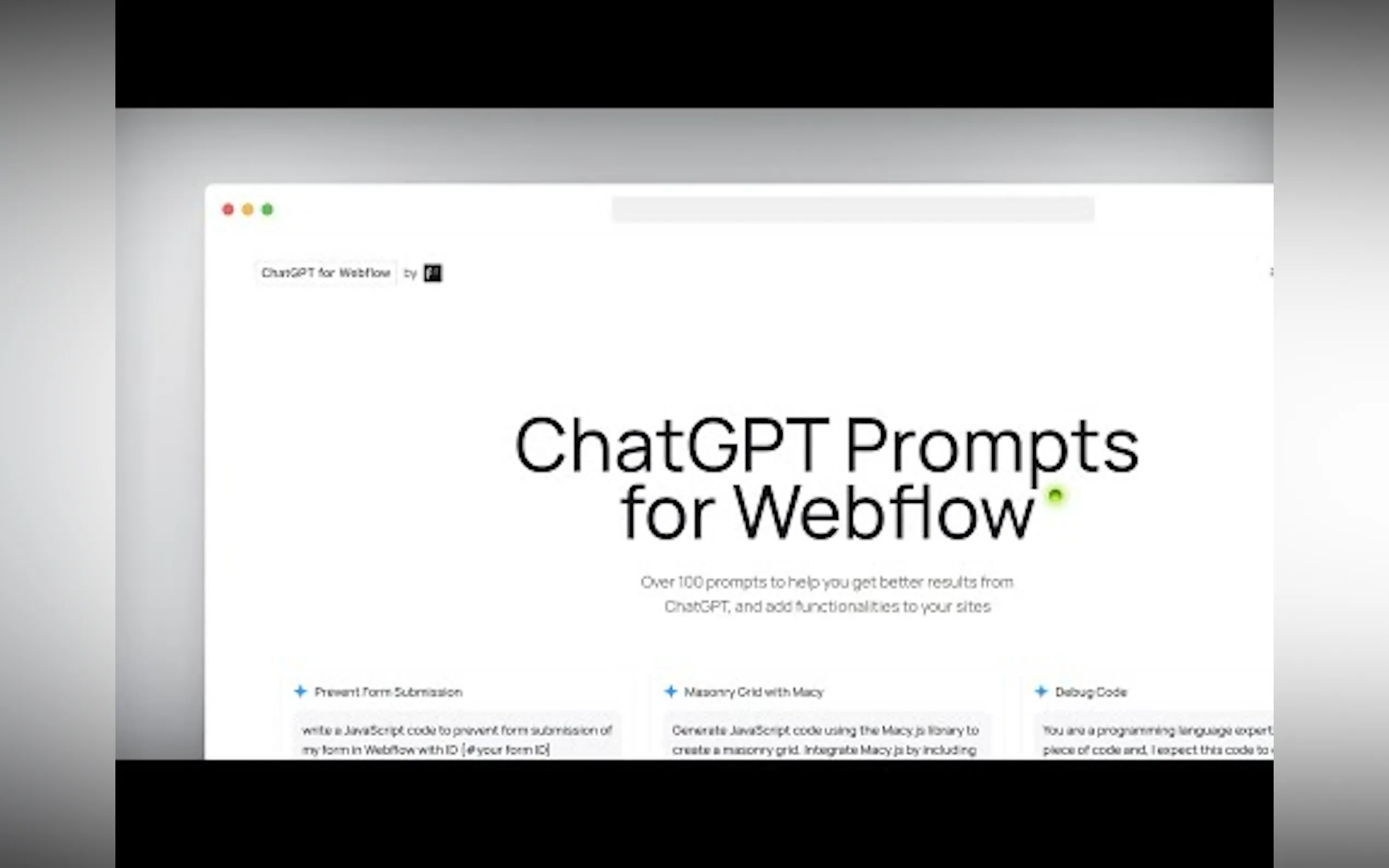ChatGPT Prompts for Webflow gallery image