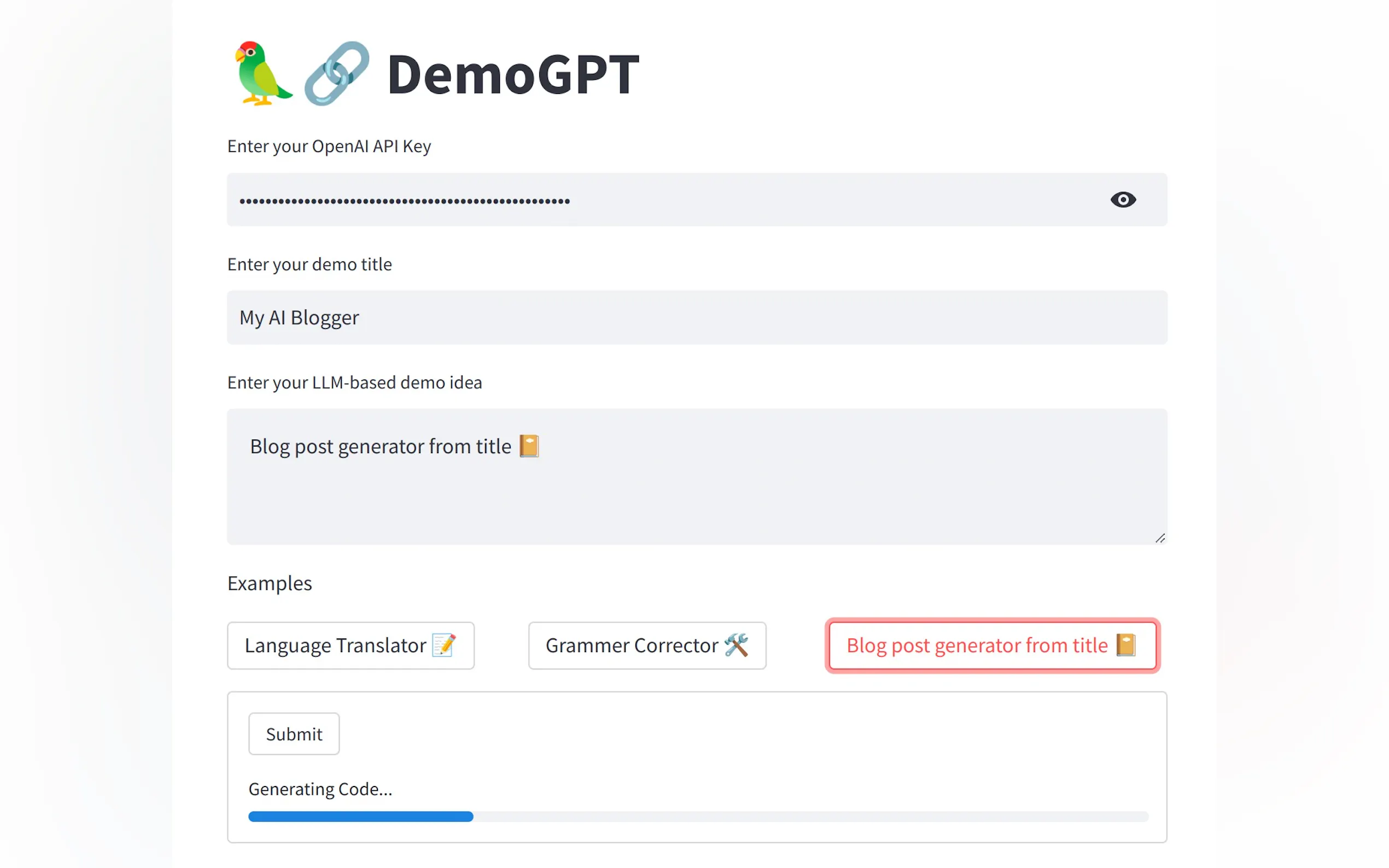 DemoGPT gallery image