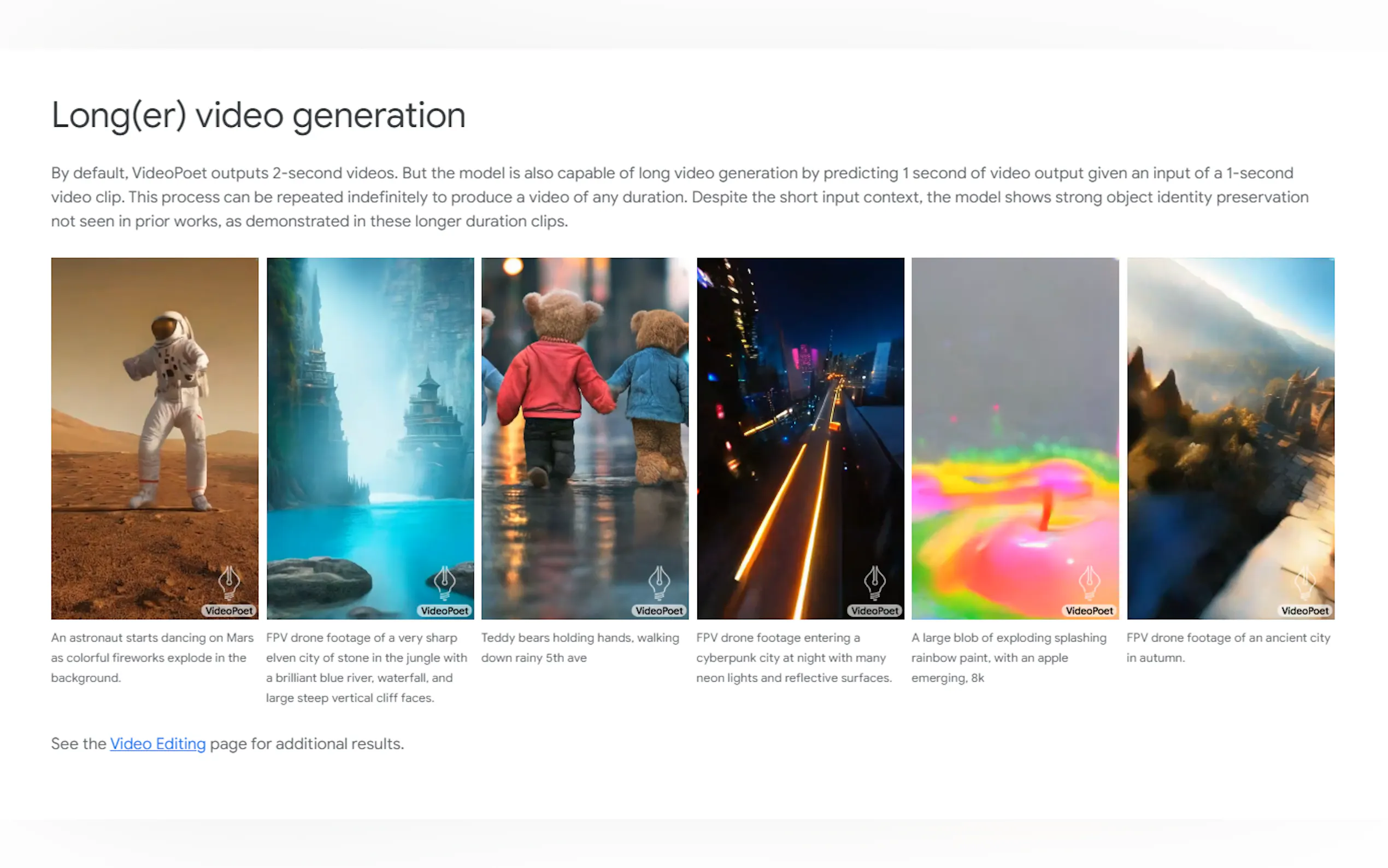 VideoPoet gallery image