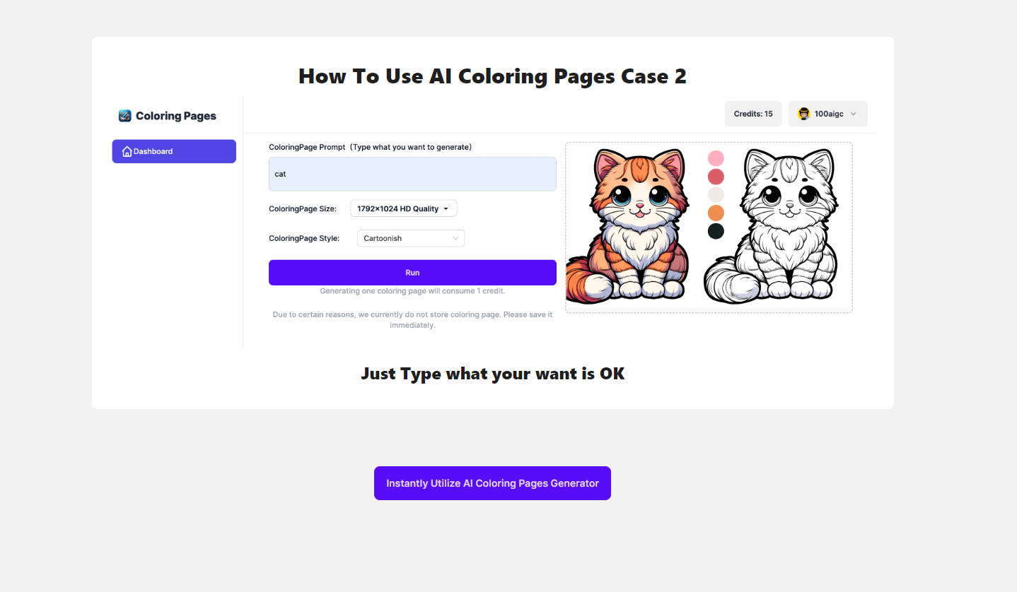 AI Coloring Pages gallery image