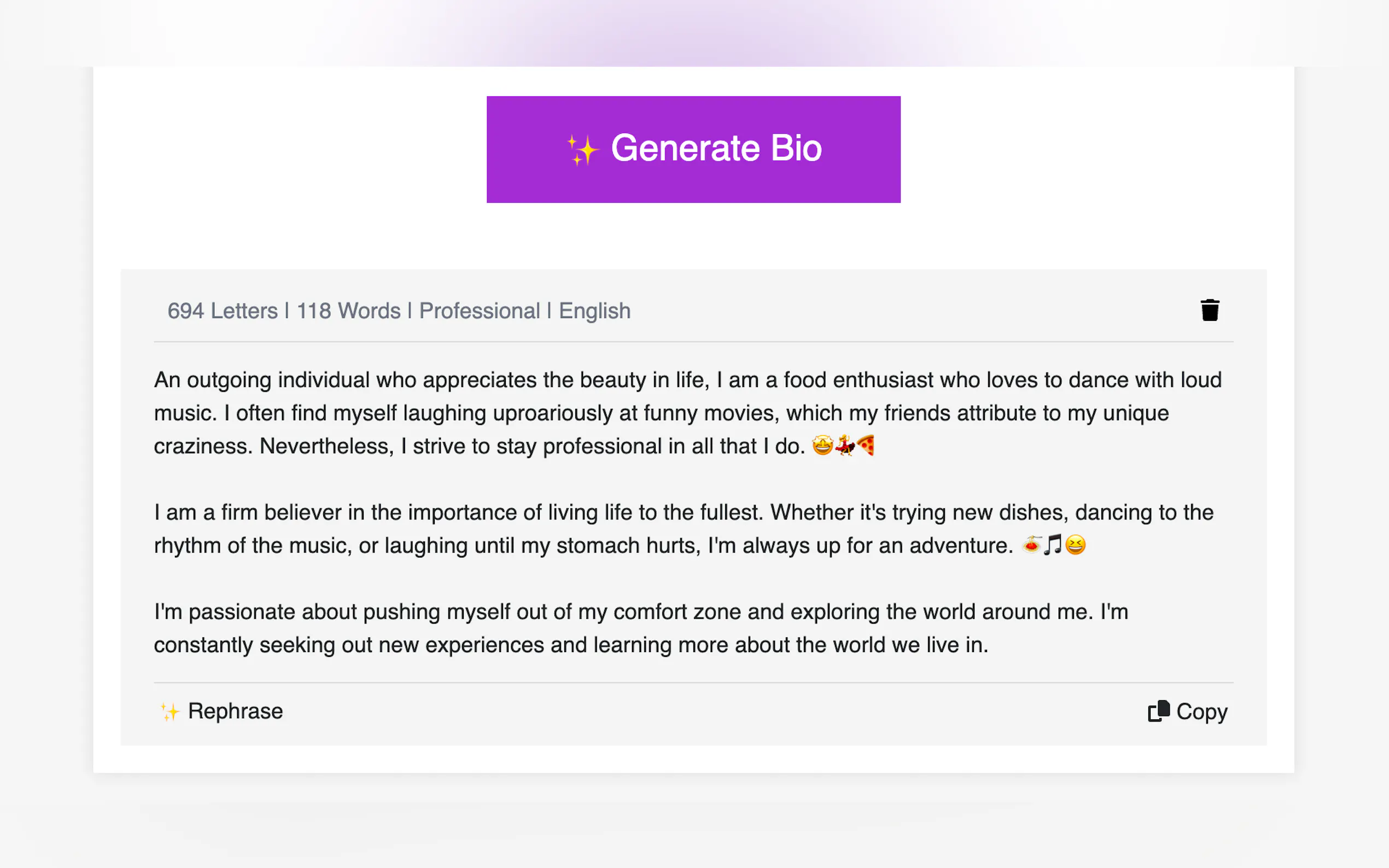 Social Media Bio Generator gallery image