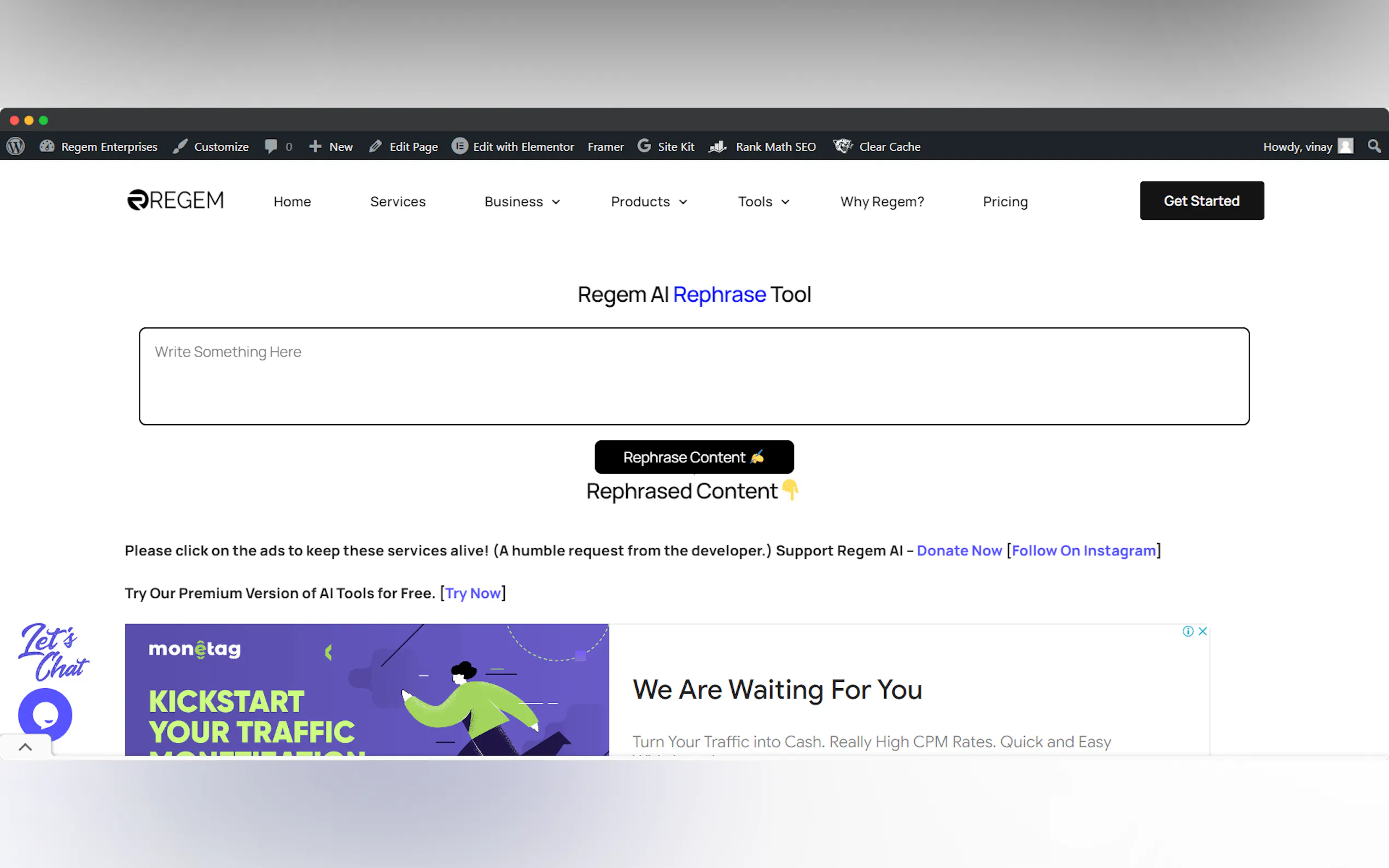 Regem AI Rephrase Tool gallery image