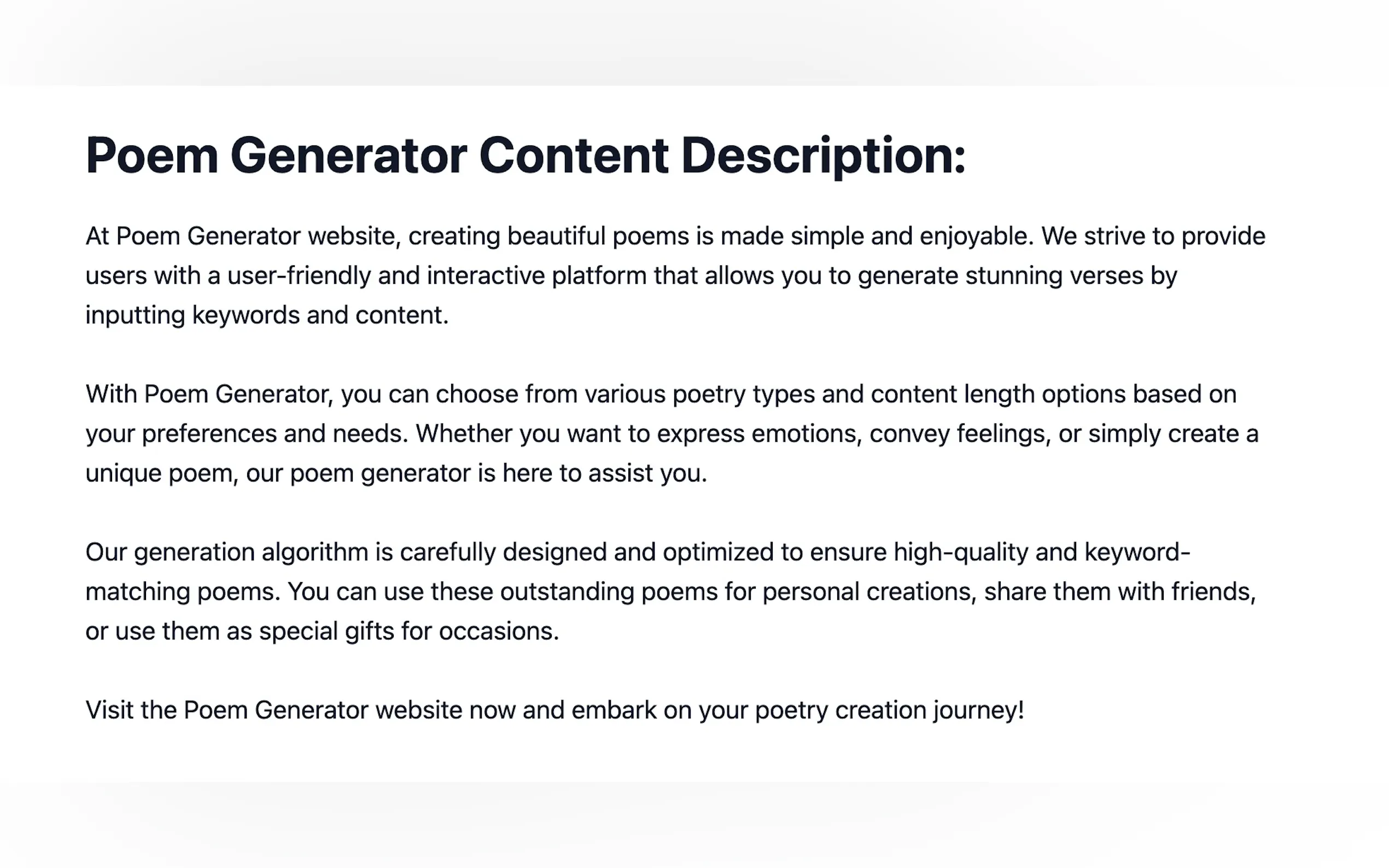PoemGenerator gallery image