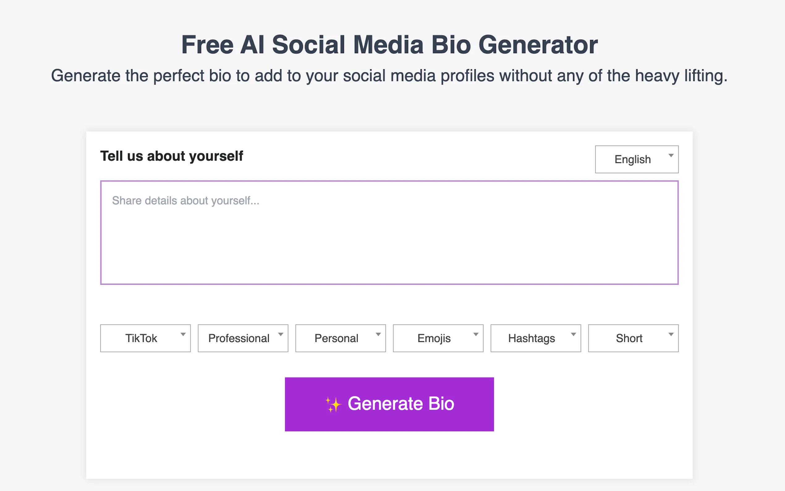 Social Media Bio Generator gallery image