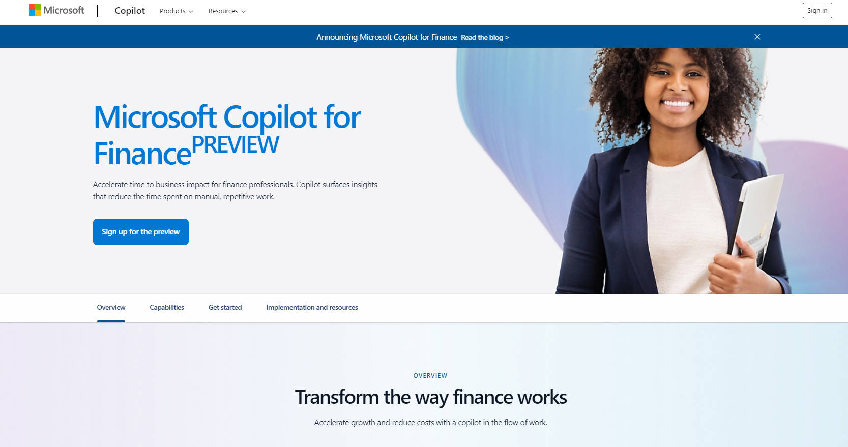 Microsoft Copilot for Finance gallery image