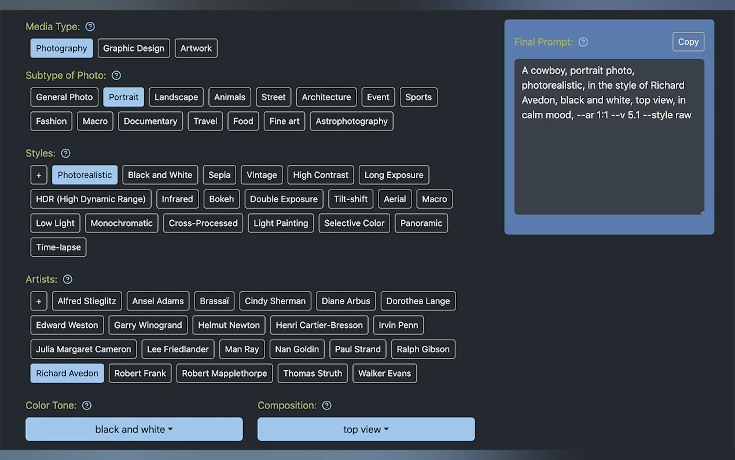 Midjourney Prompt Generator gallery image