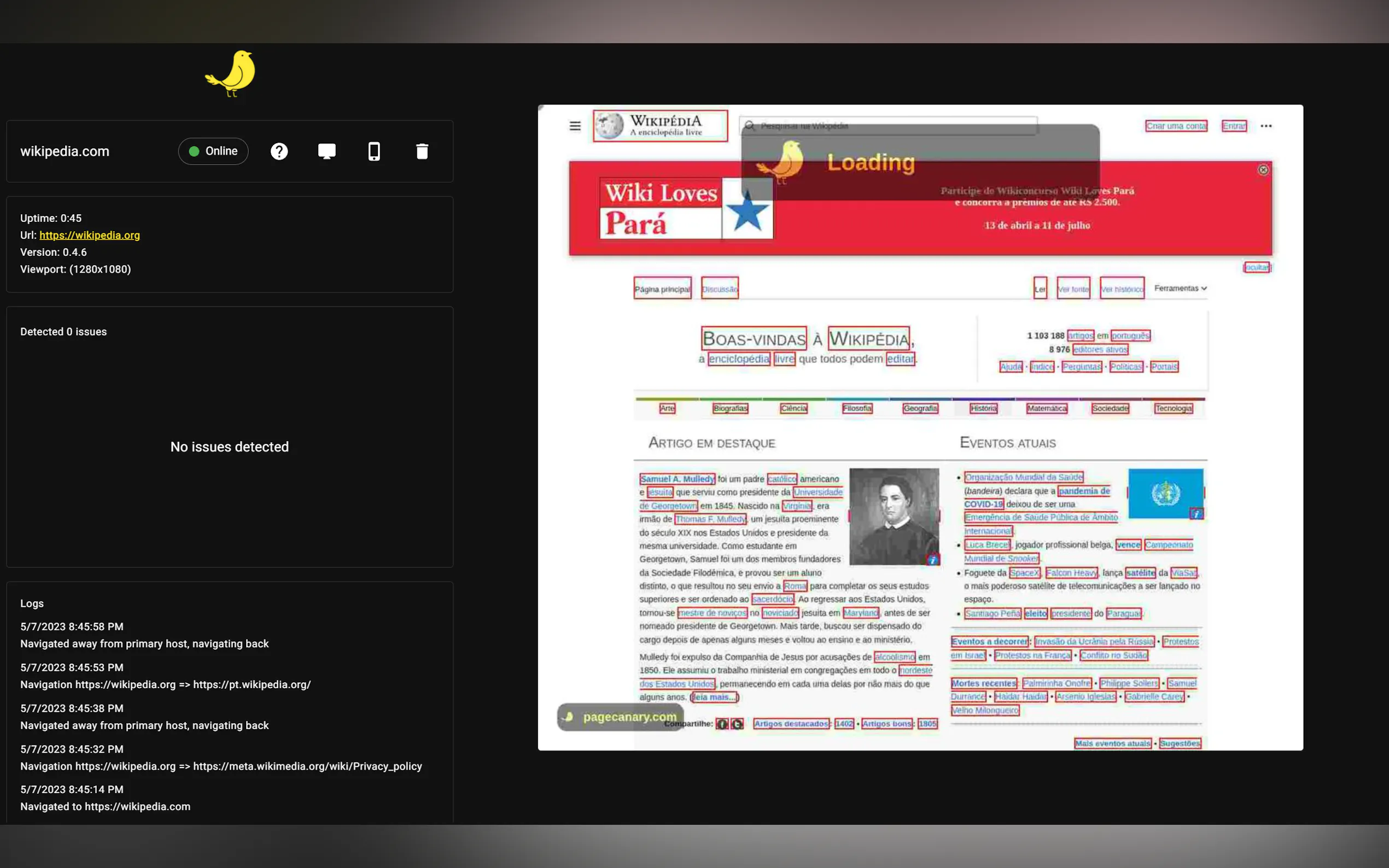 Page Canary gallery image