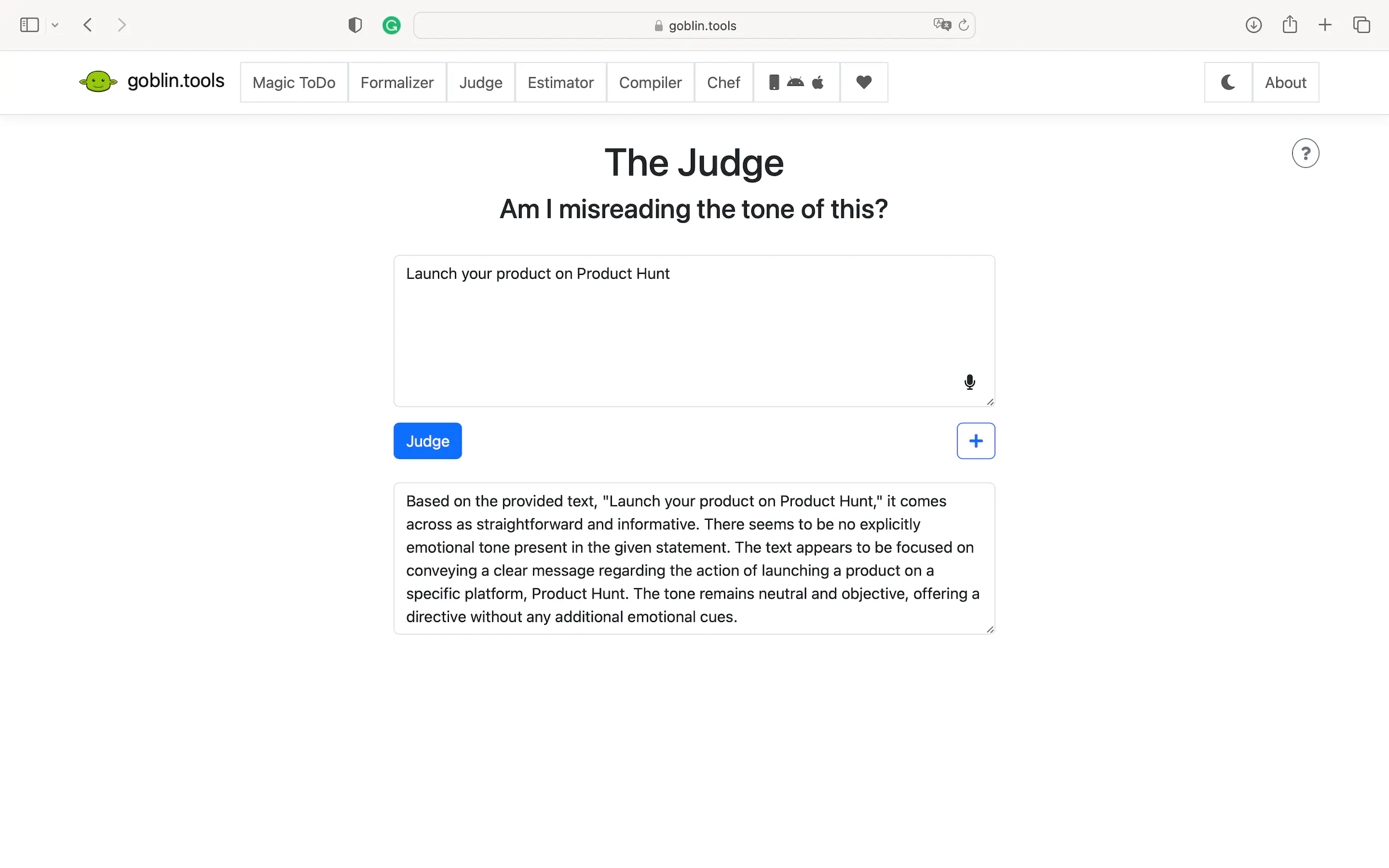 Goblin.tools gallery image