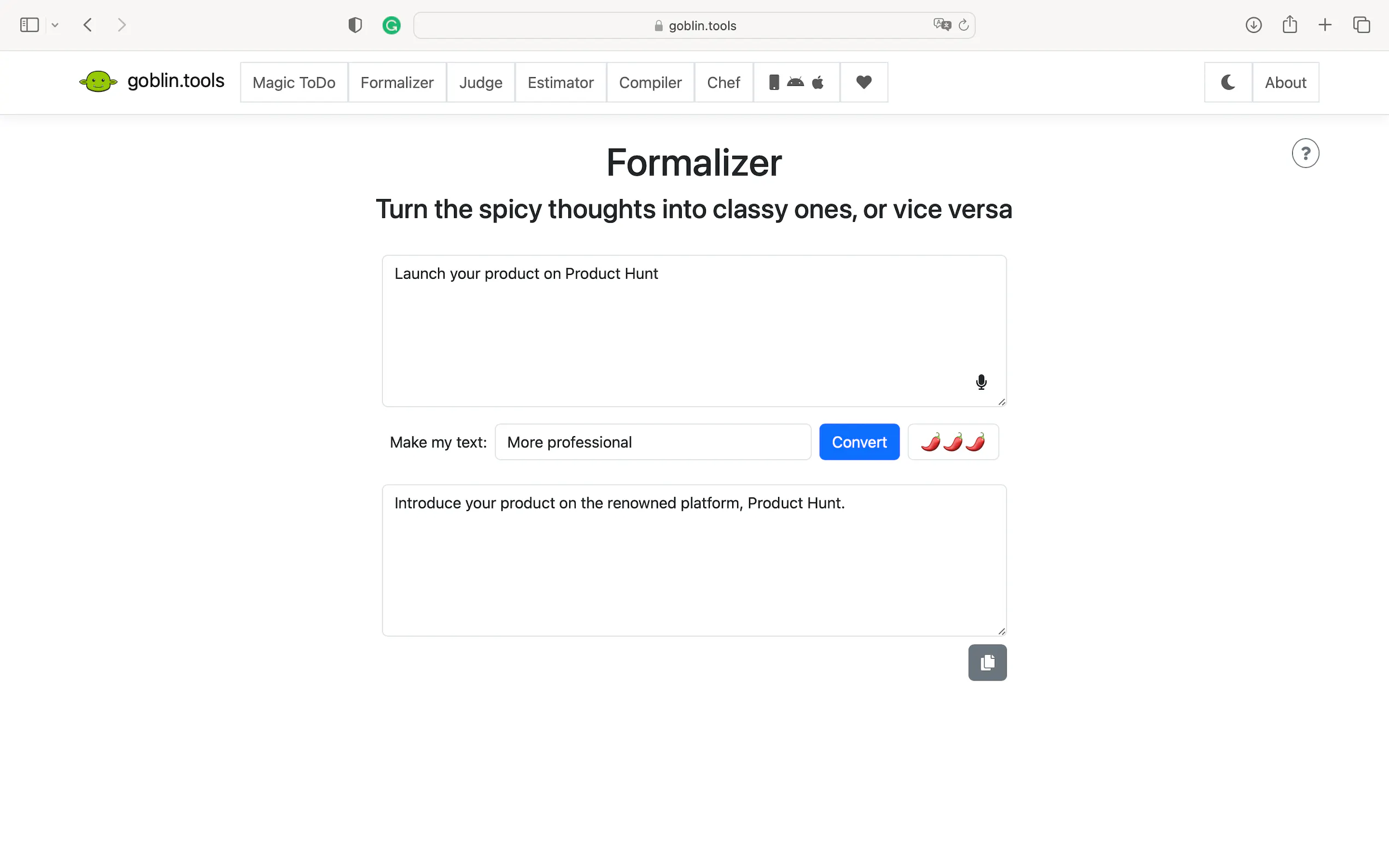 Goblin.tools gallery image