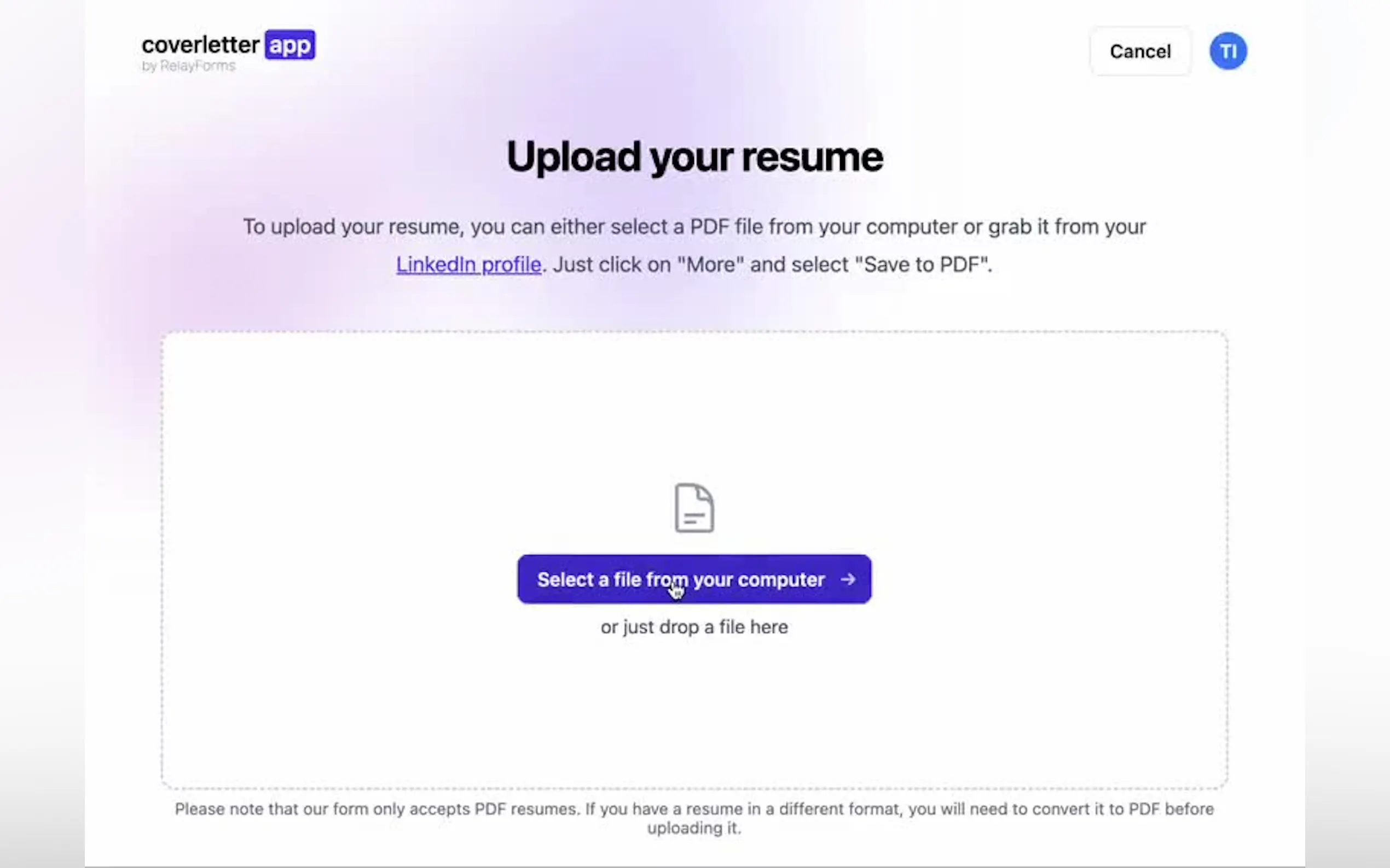 Coverletter.app gallery image