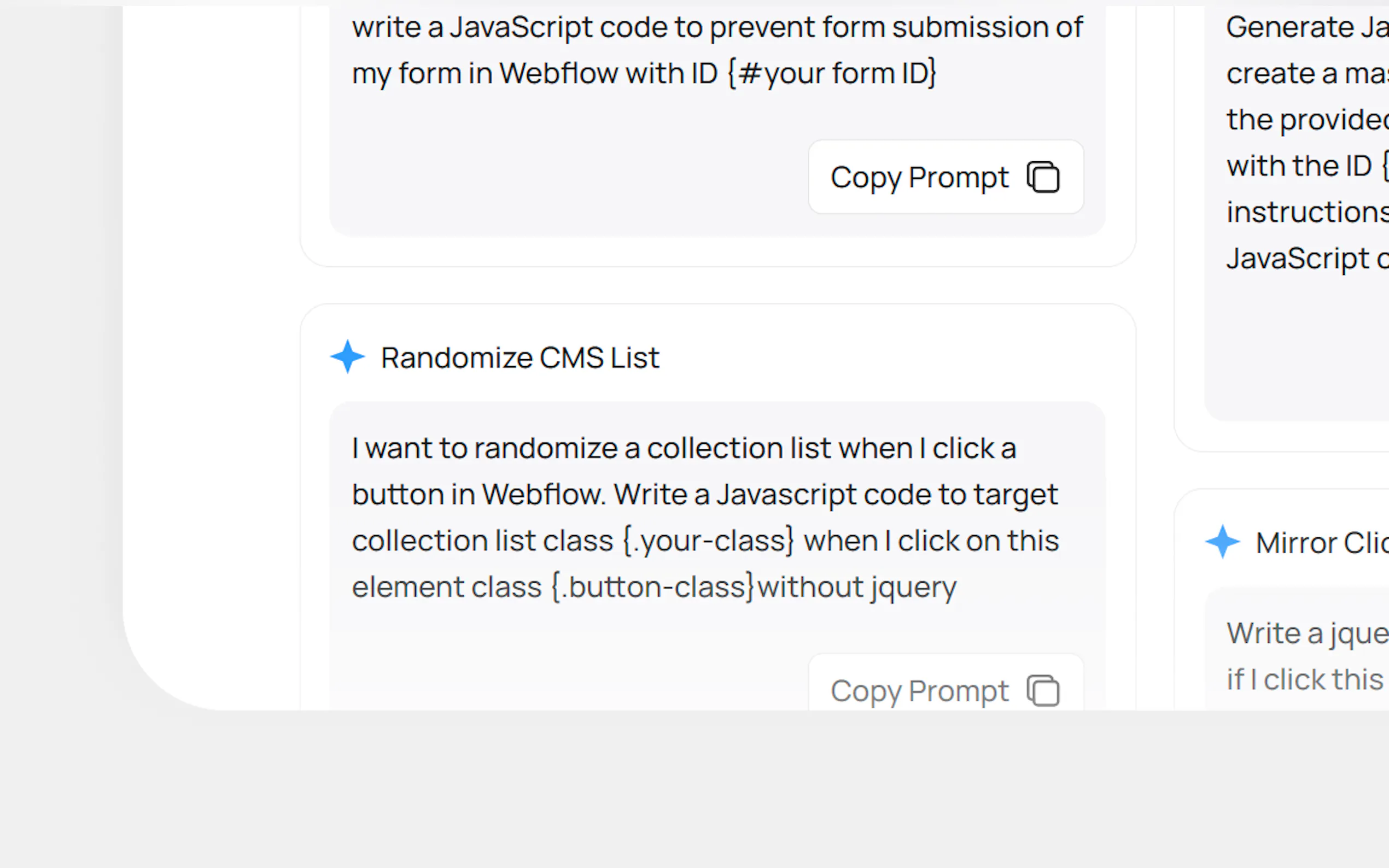 ChatGPT Prompts for Webflow gallery image