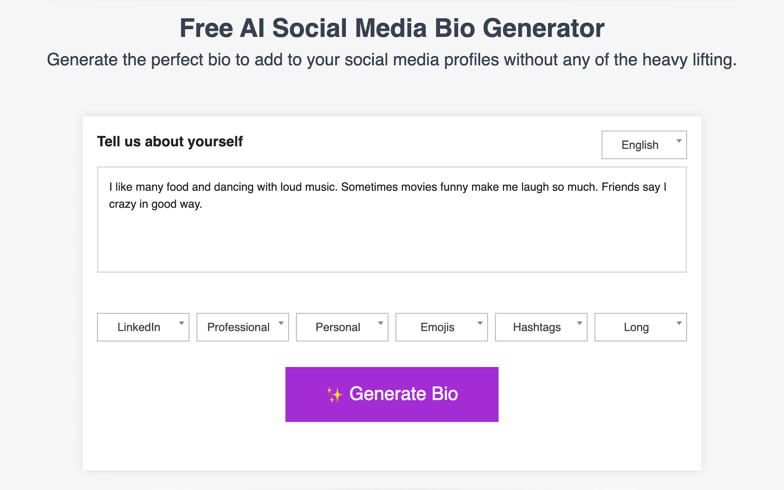 Social Media Bio Generator gallery image