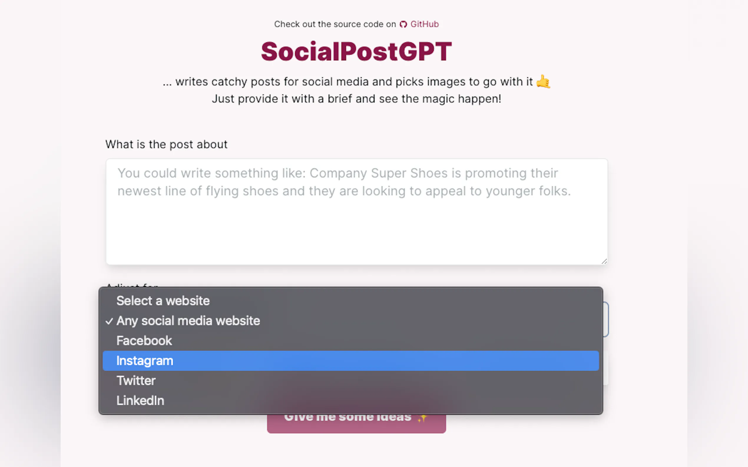 SocialPostGPT gallery image
