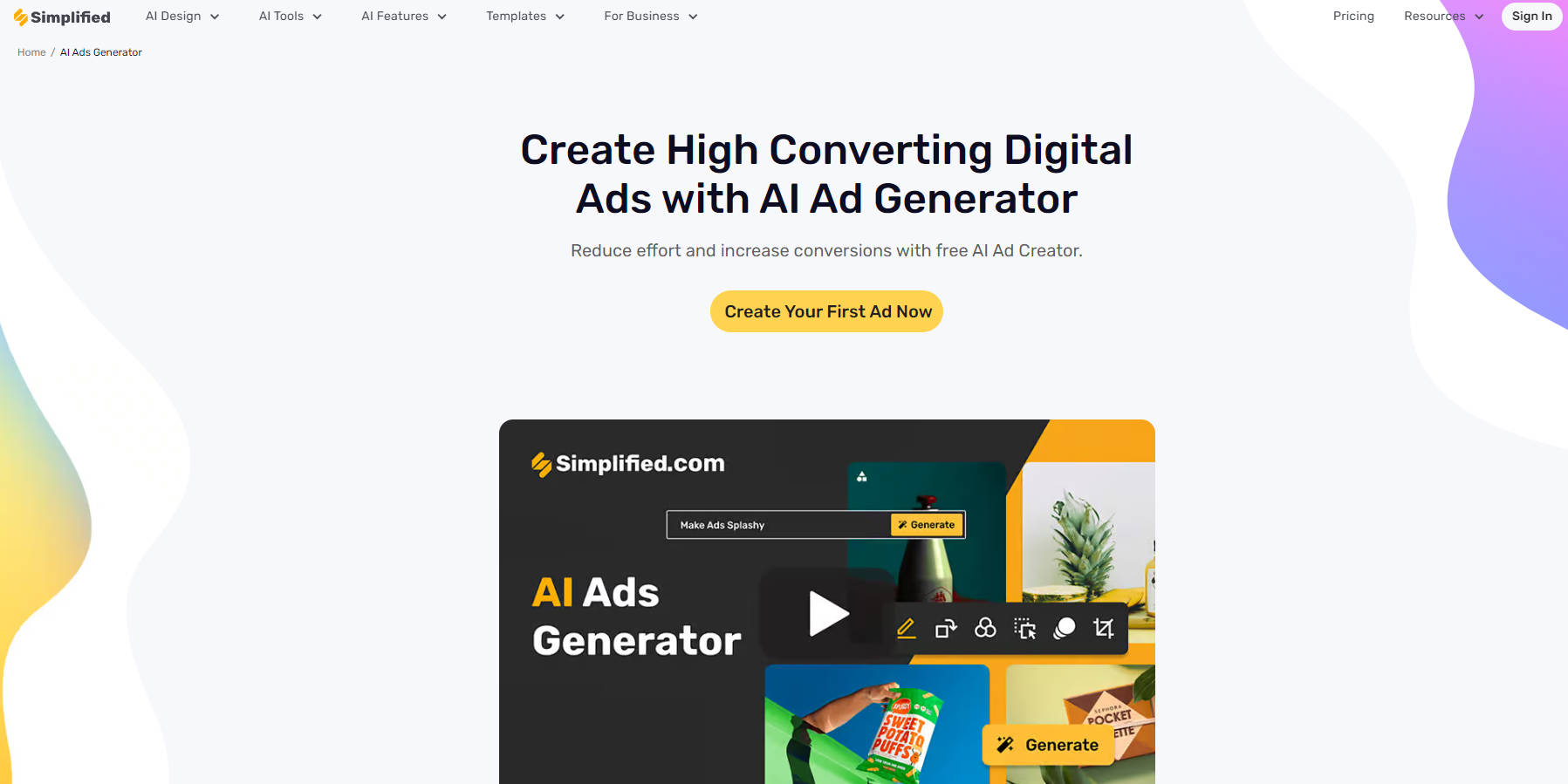 Simplified AI Ad Generator gallery image