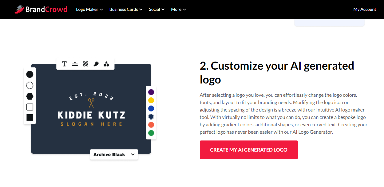 AI Logo Generator by brandcrowd gallery image