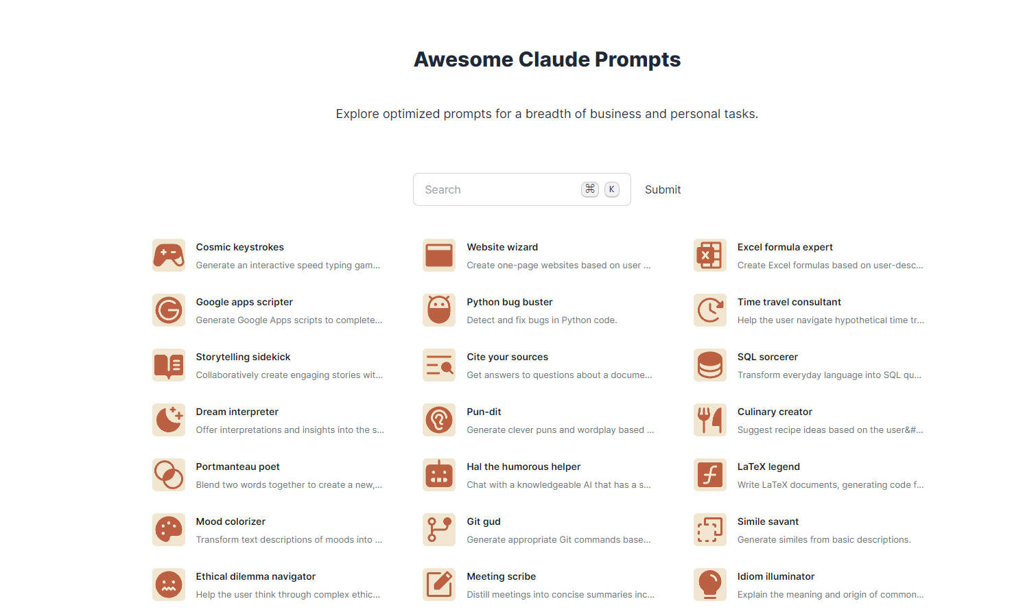 Awesome Claude Prompts gallery image