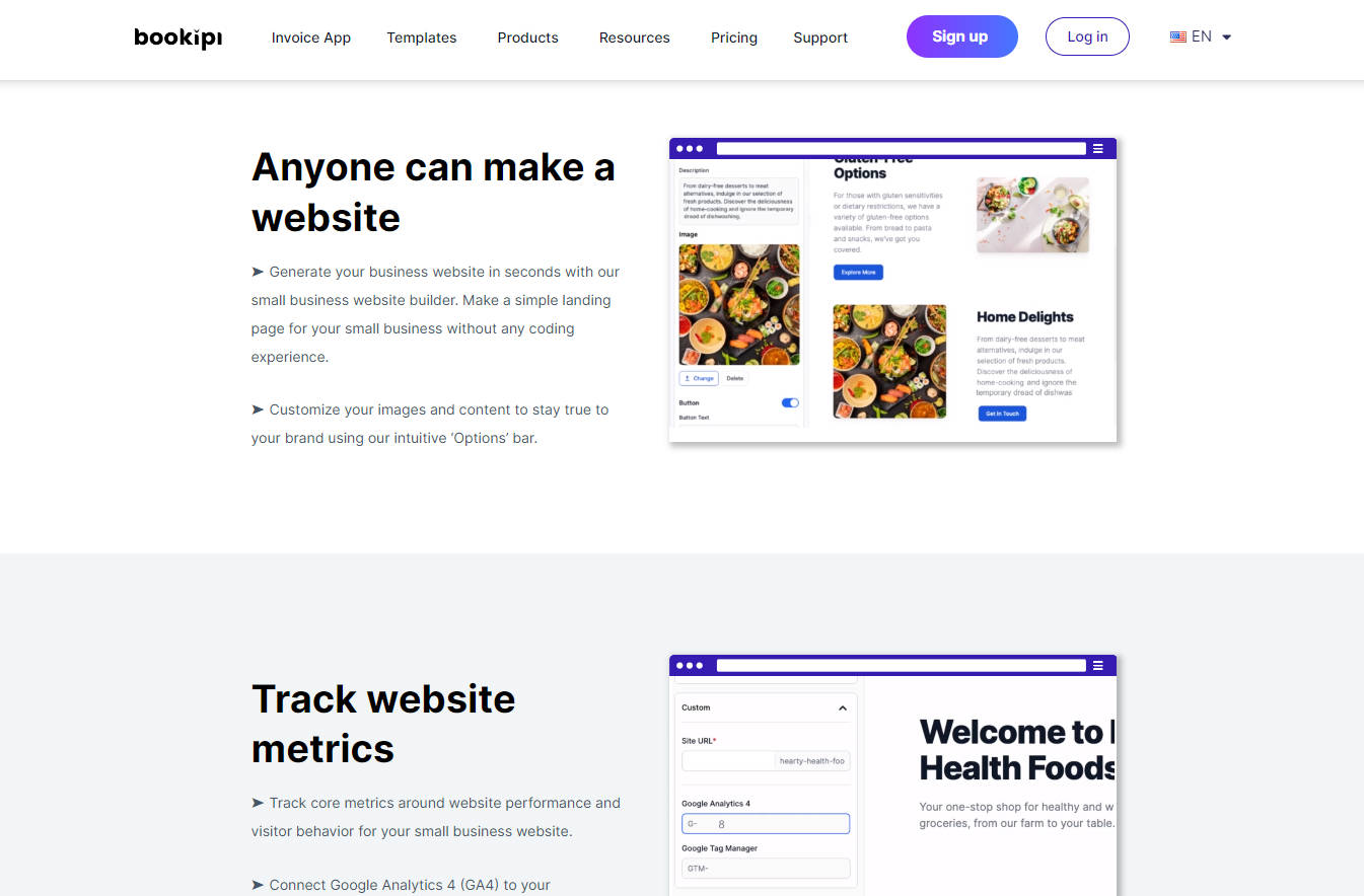 Bookipi AI Website Builder gallery image