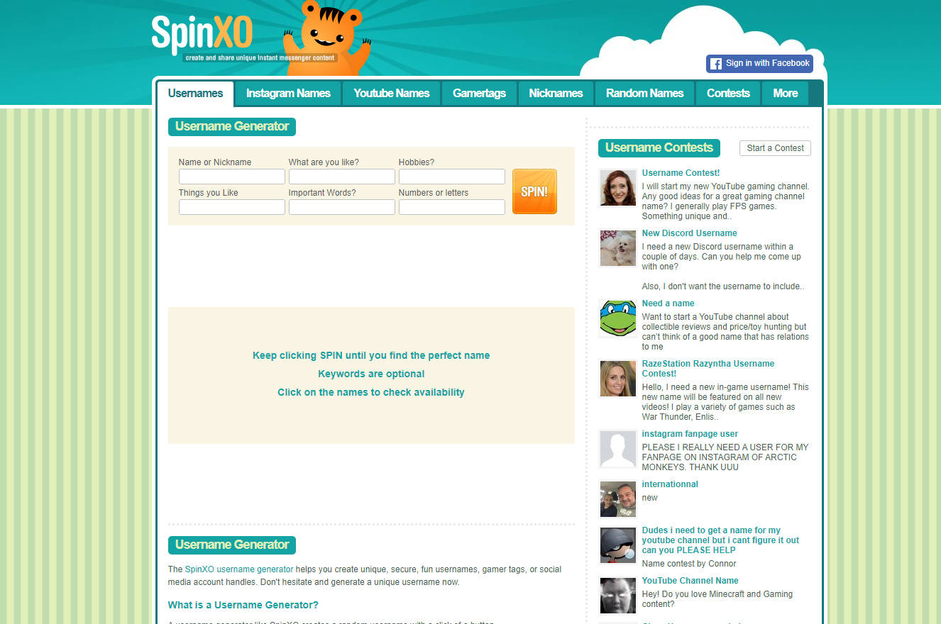SpinXO Username Generator gallery image