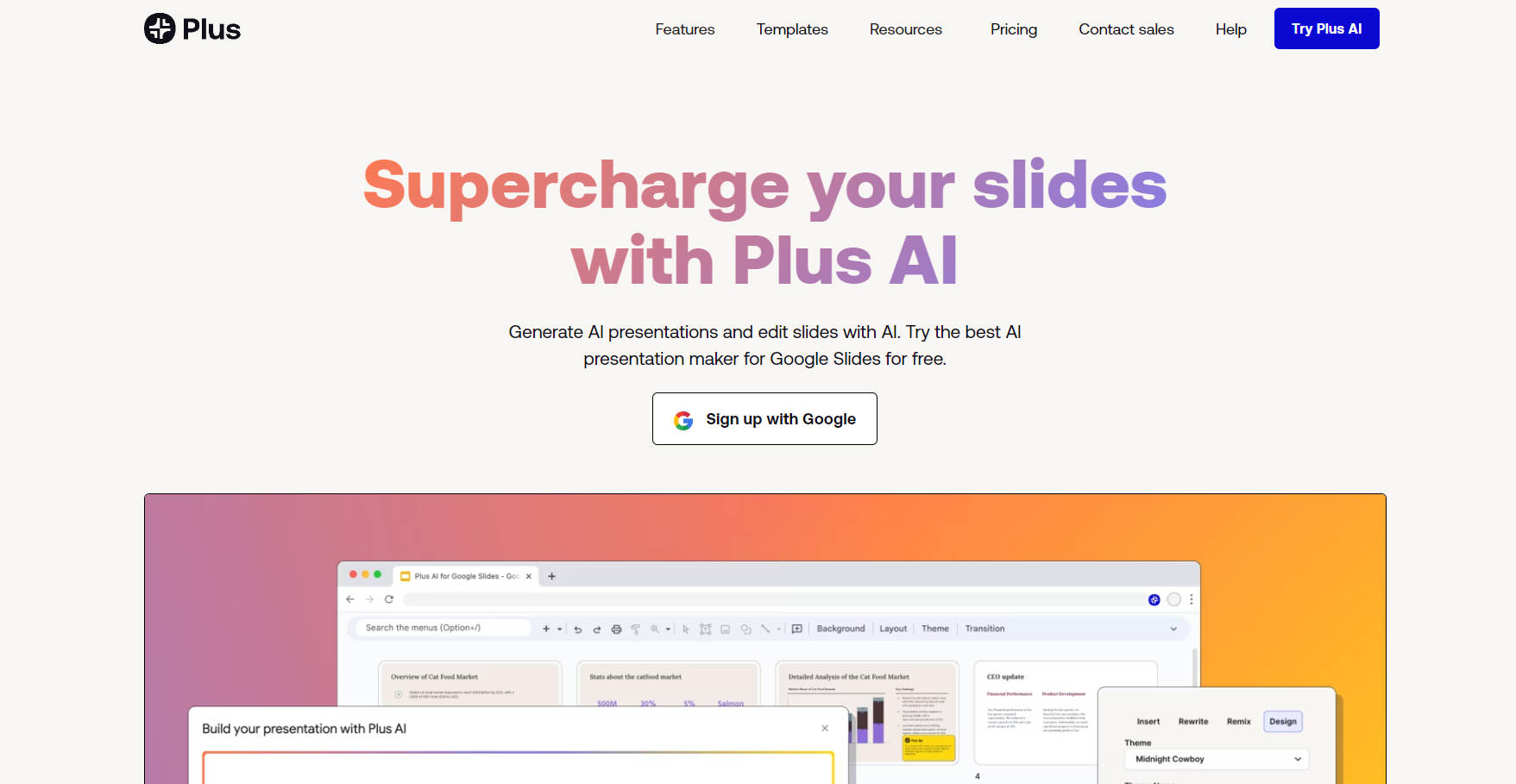 Plus AI for Google Slides gallery image