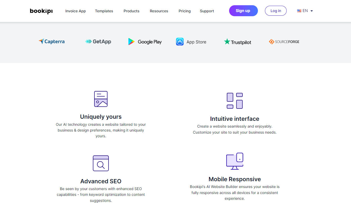 Bookipi AI Website Builder gallery image