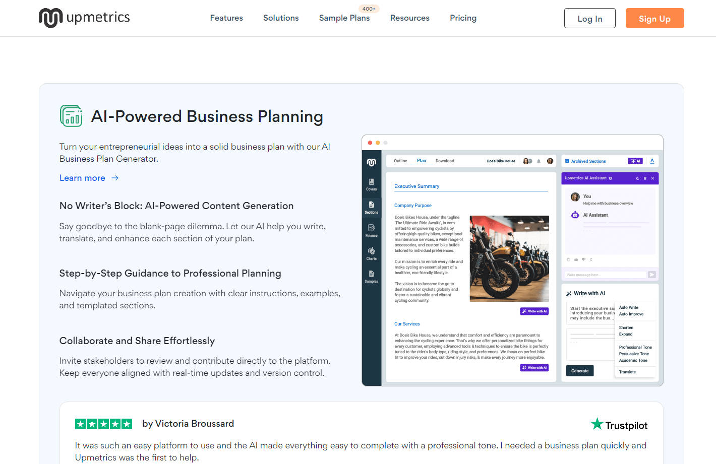 Upmetrics gallery image