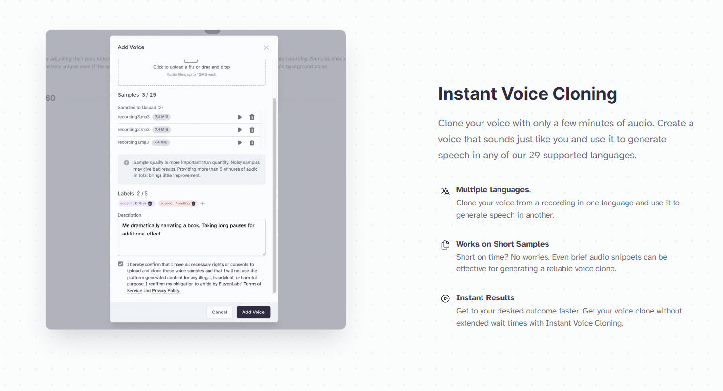 ElevenLabs AI Voice Cloning gallery image