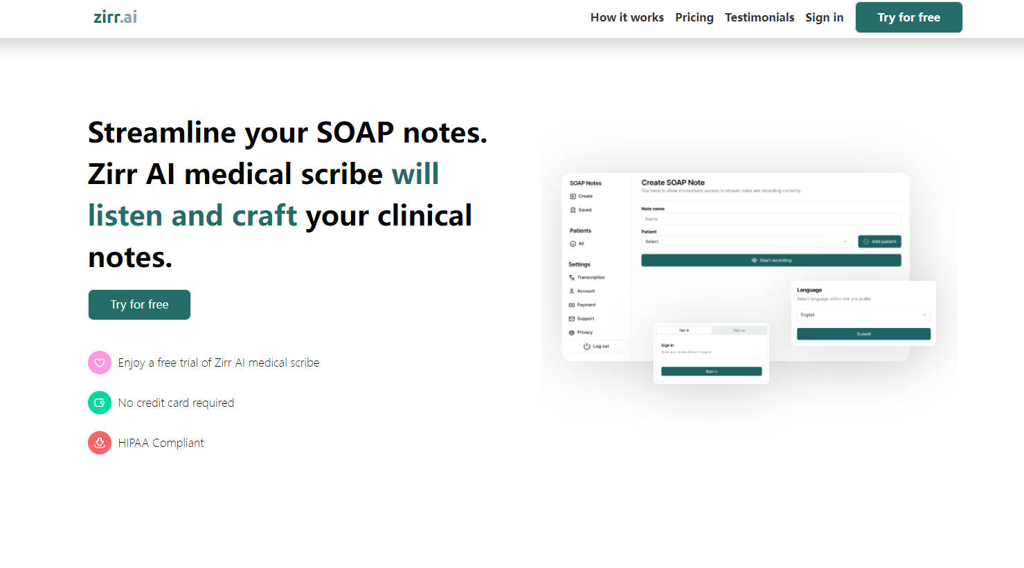 Zirr AI Medical Scribe gallery image