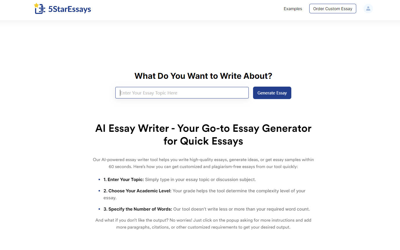 5StarEssays AI Essay Writer gallery image