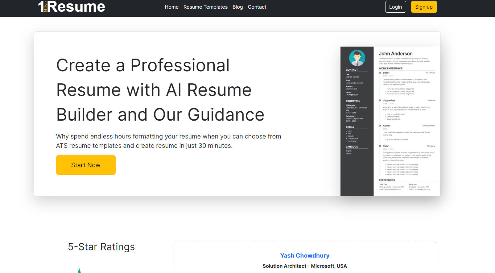 1MillionResume AI Resume Builder gallery image
