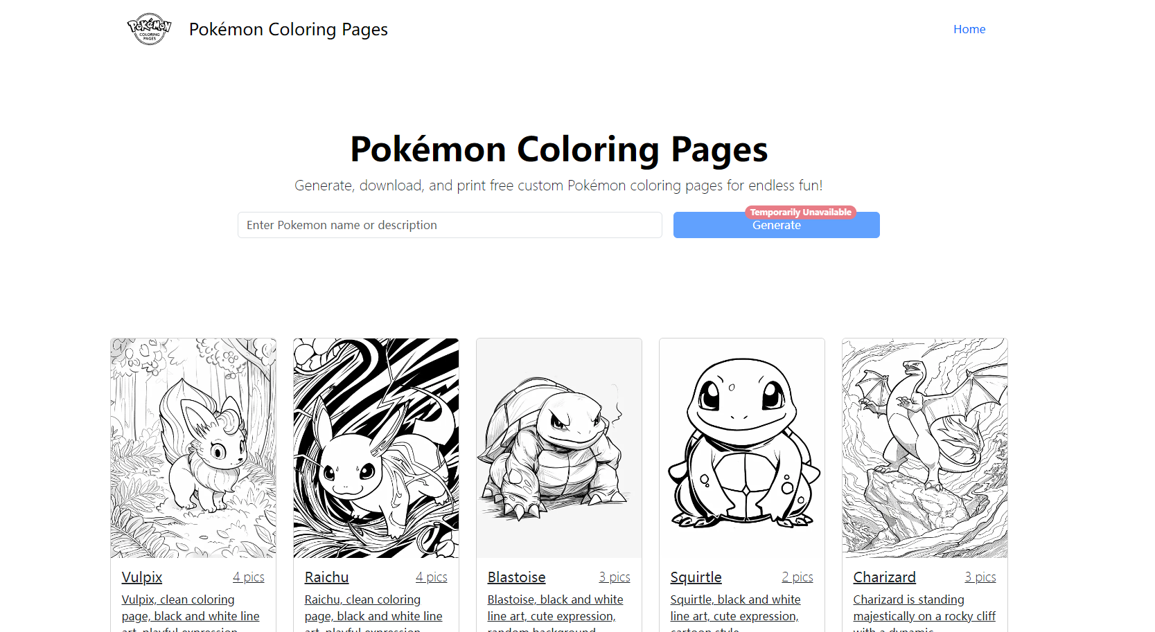 Pokémon Coloring Pages gallery image