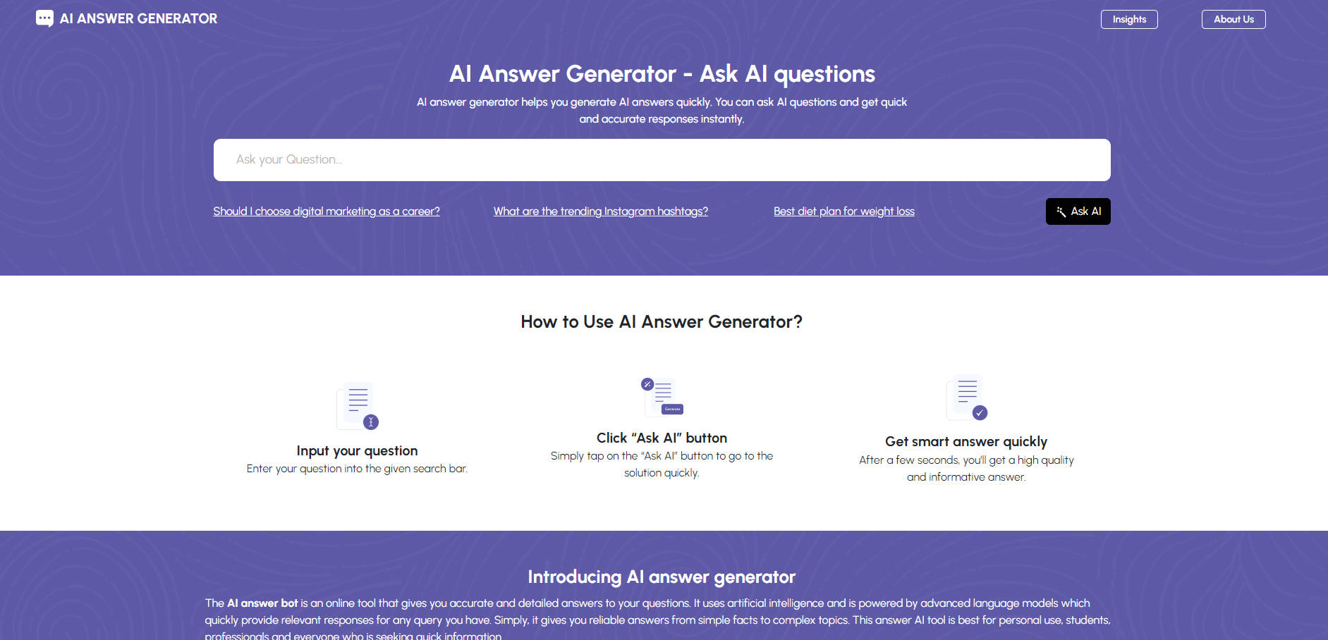 Ask AI questions gallery image