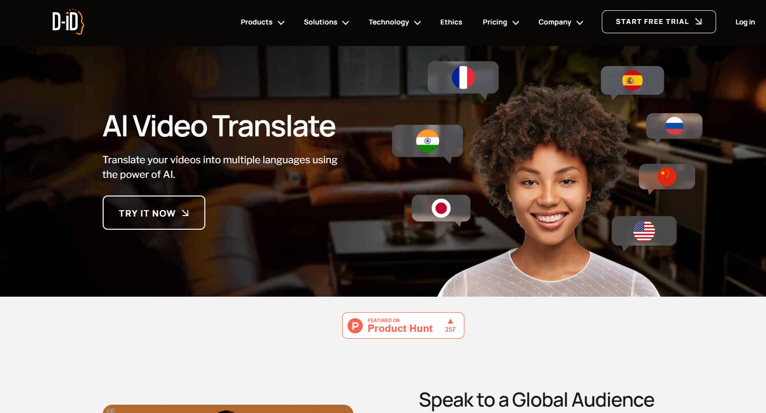 D-ID Video Translate gallery image