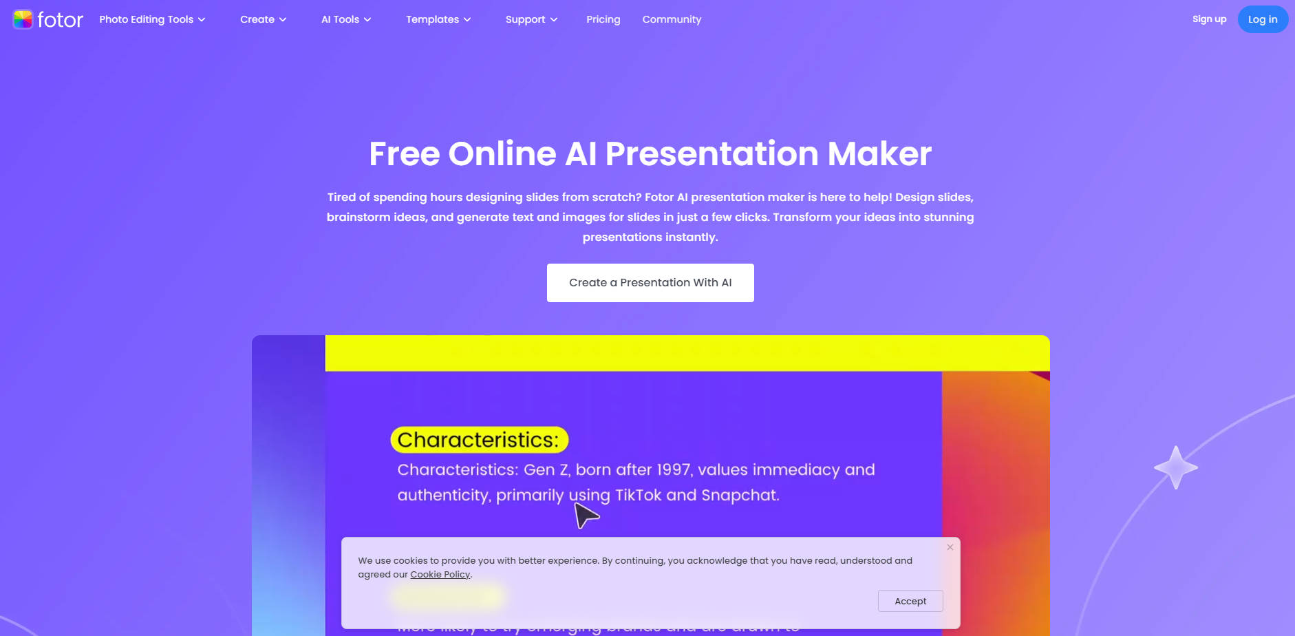 Fotor's AI Presentation Maker gallery image