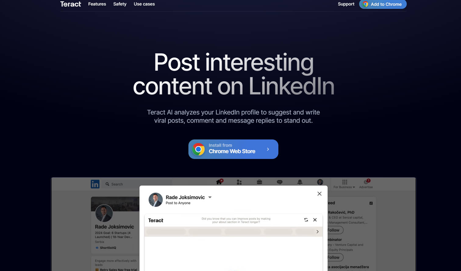 Teract LinkedIn AI Extension gallery image
