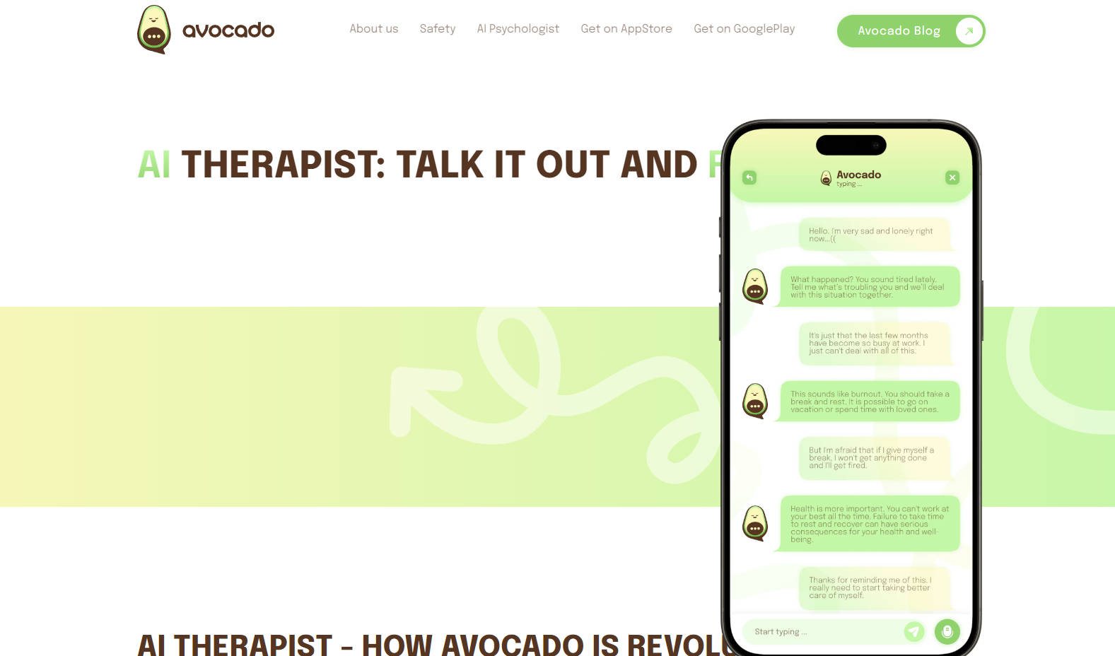 Avocado AI Therapist gallery image