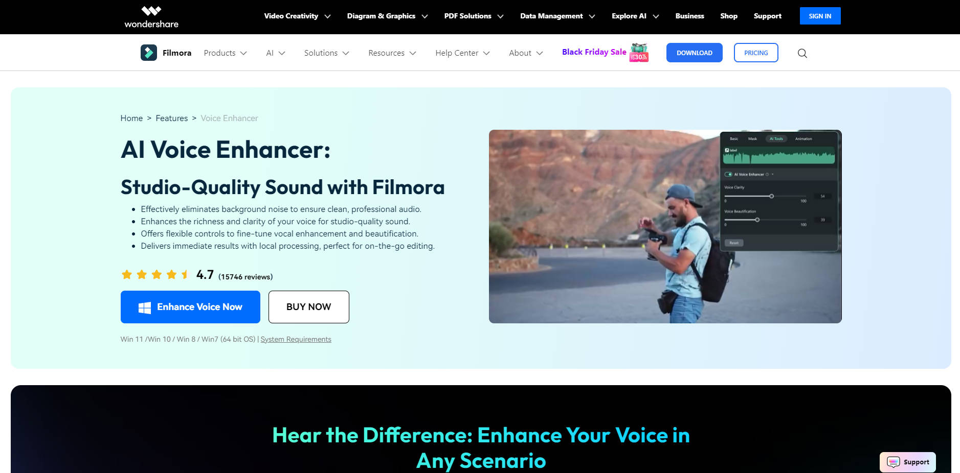 Filmora's AI Voice Enhancer gallery image