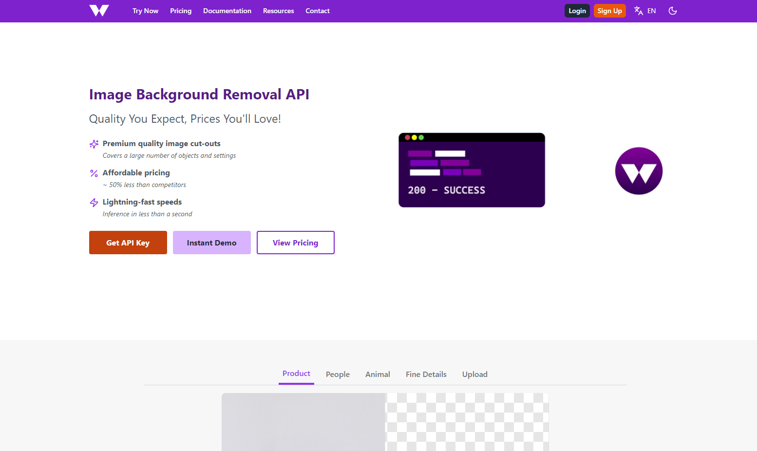 WithoutBG API gallery image