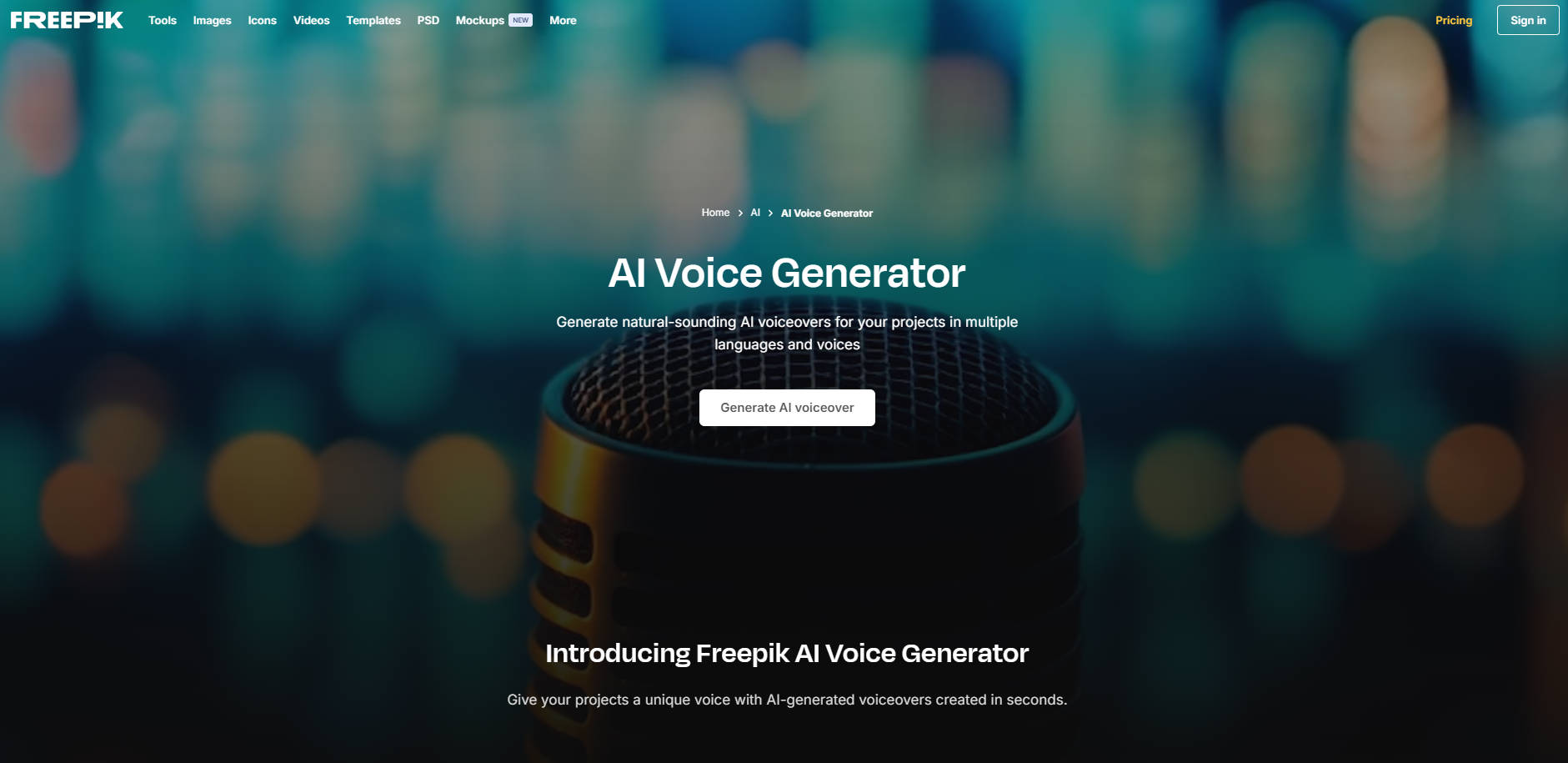 Freepik AI Voice Generator gallery image