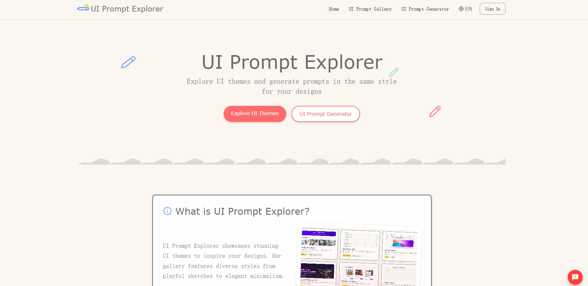 UI Prompt Explorer gallery image