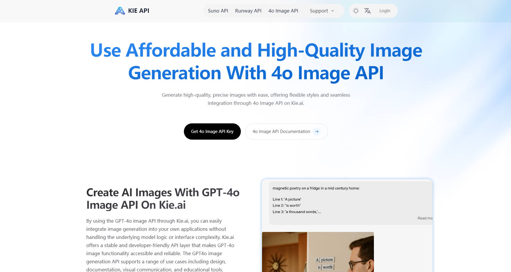 Kie.ai 4o Image API gallery image