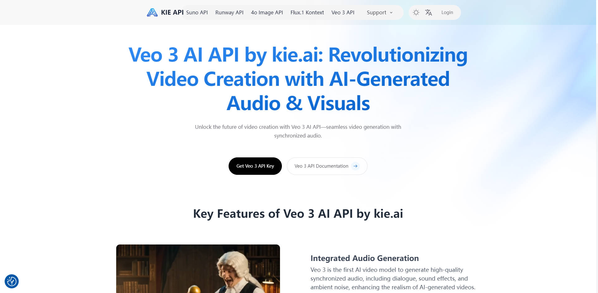 Veo 3 AI API by kie.ai gallery image