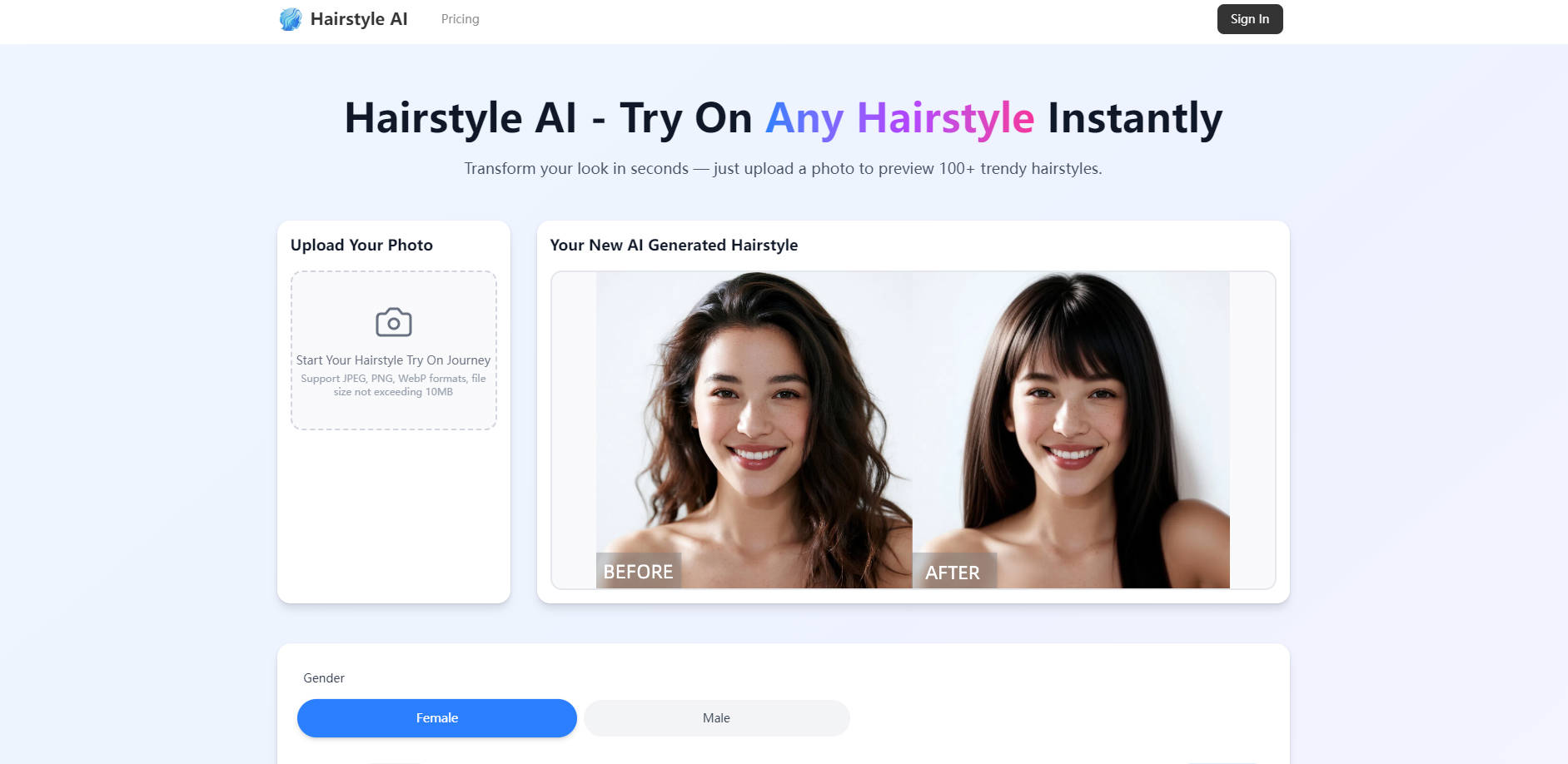 Hairstyle AI gallery image