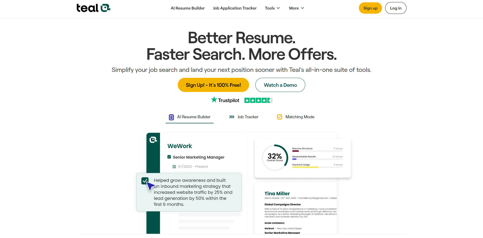 Teal Resume Builder gallery image