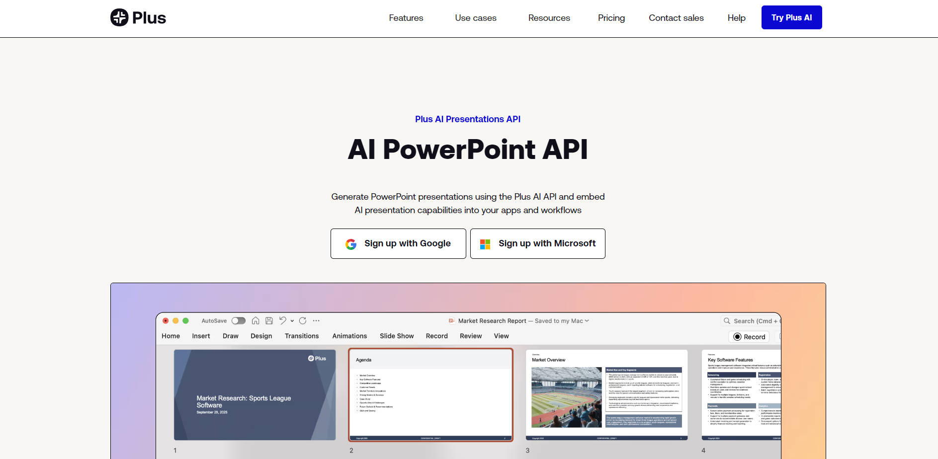 Plus AI Presentations API gallery image